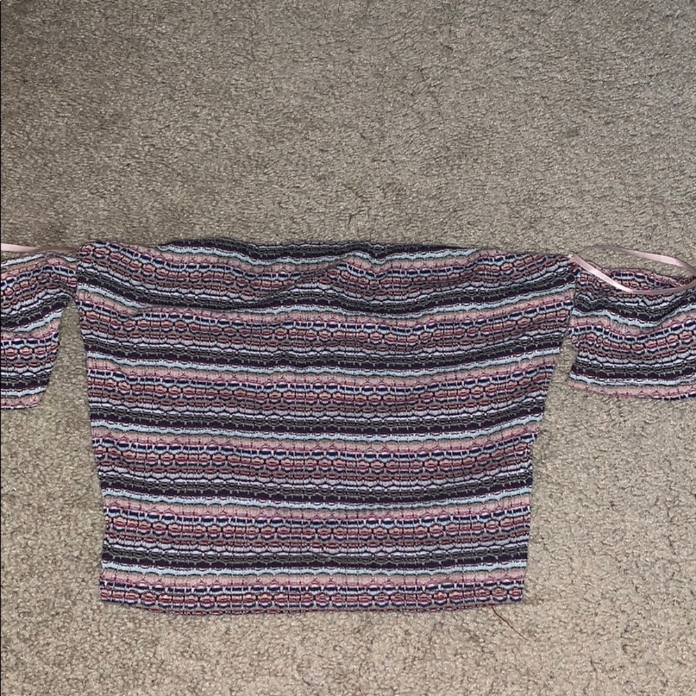 Off the shoulder multi color crop top